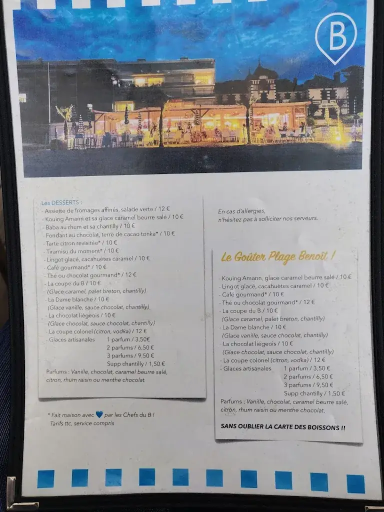 Menu_Le B - Restaurant de plage_Baule-Escoublac_immagine_4