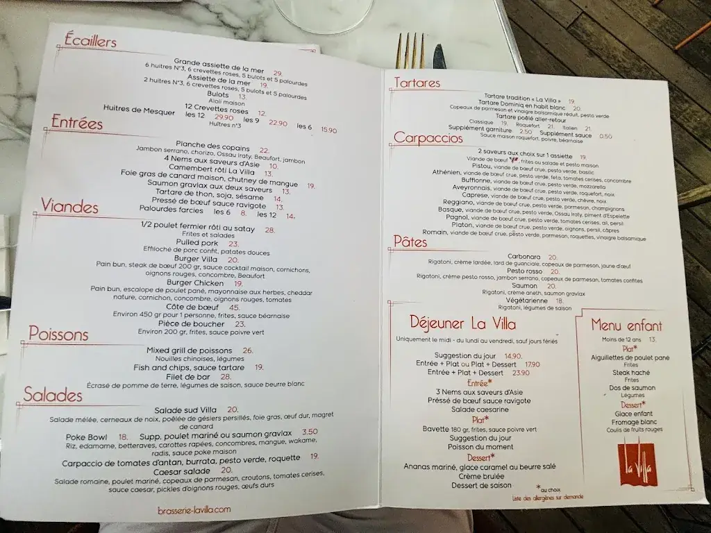 Menu_La Villa_Baule-Escoublac_image_1