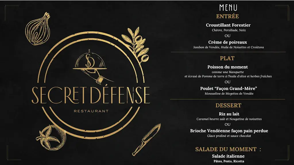 Menu_Restaurant Secret Défense_Gaubretière_imagen_1