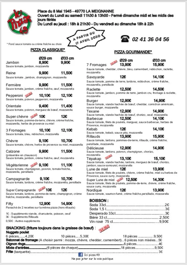 Menu_ici pizzas 49 La Meignanne_Longuenée-en-Anjou_image_1