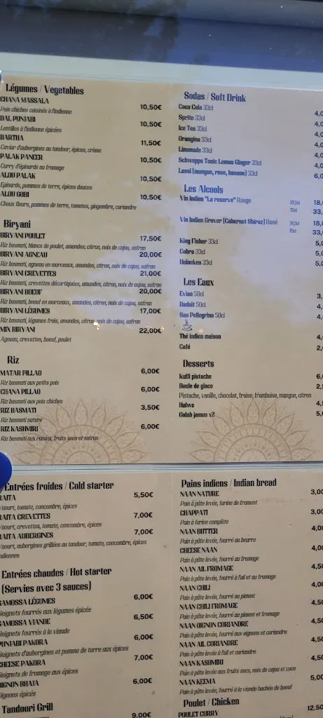 Menu_Kashmir Restaurant_Montmélian_image_3