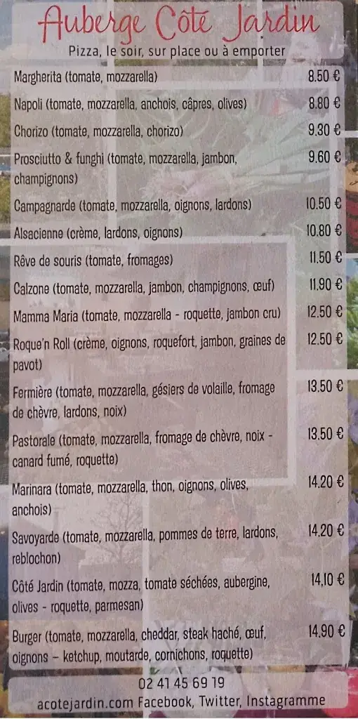 Menu_Auberge Côté Jardin_Ménitré_image_1