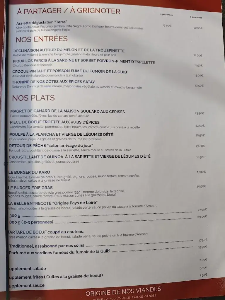 Menu_Restaurant Le Karo_Roche-sur-Yon_image_2