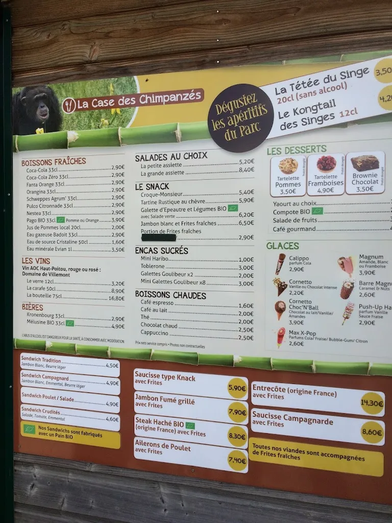 Menu_La Case des Chimpanzés_Romagne_image_2