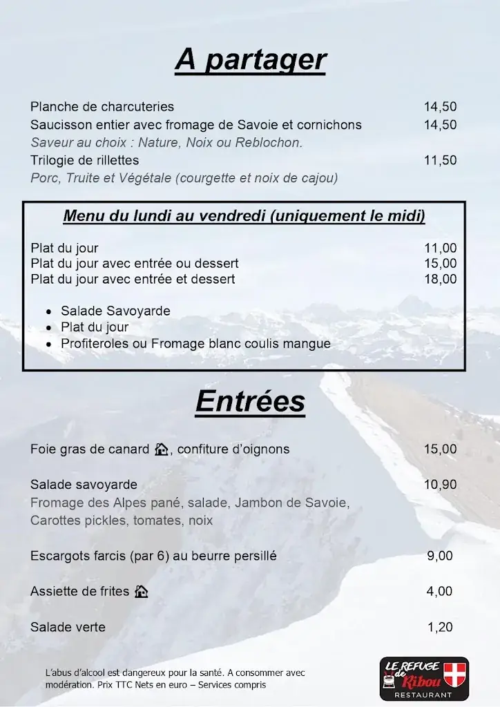 Menu_Le Refuge de Ribou_Tessoualle_image_1