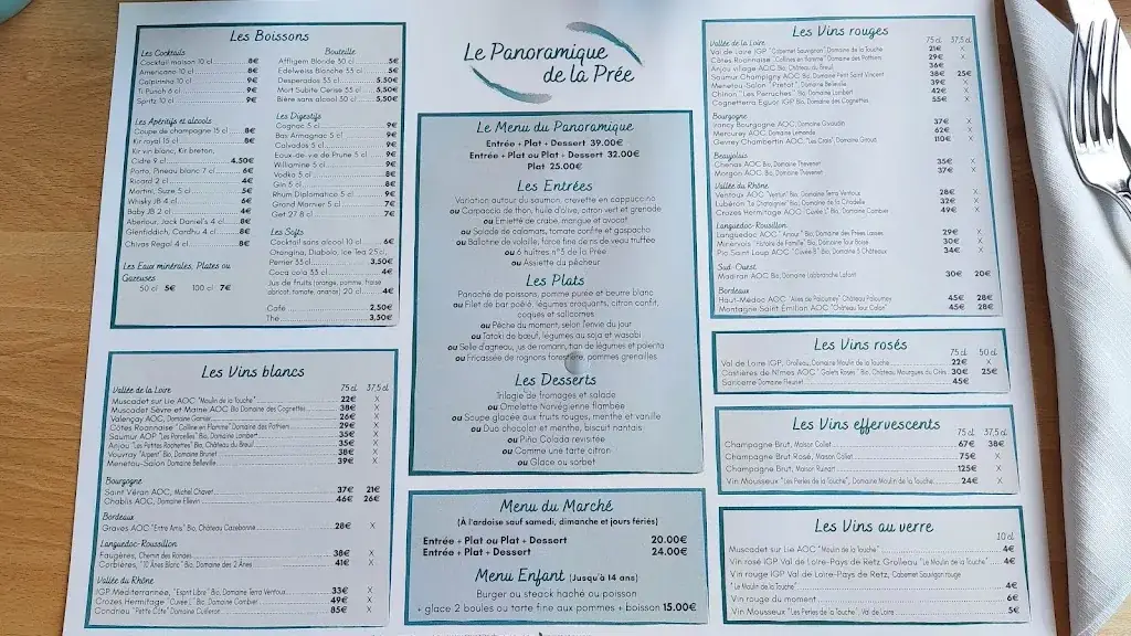 Menu_Panoramique de la Prée_Plaine-sur-Mer_immagine_2