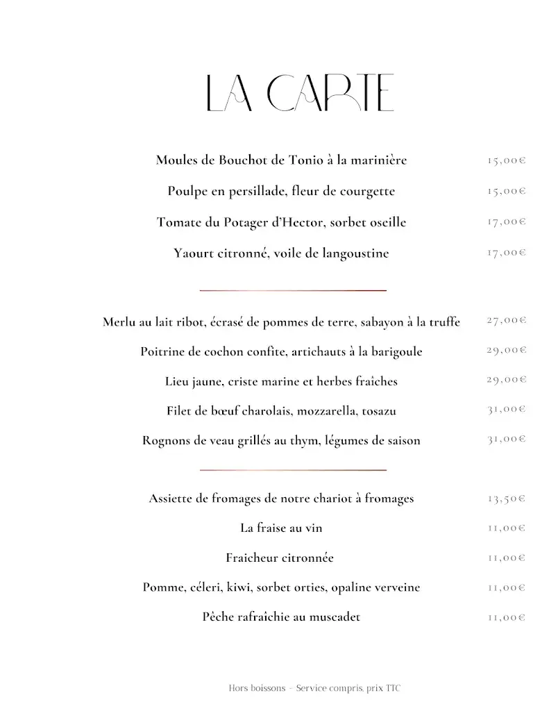 Menu_Restaurant Le Saint Paul_Préfailles_immagine_1