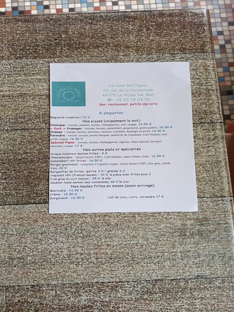 Menu_La Casa Del Papou_Plaine-sur-Mer_image_2