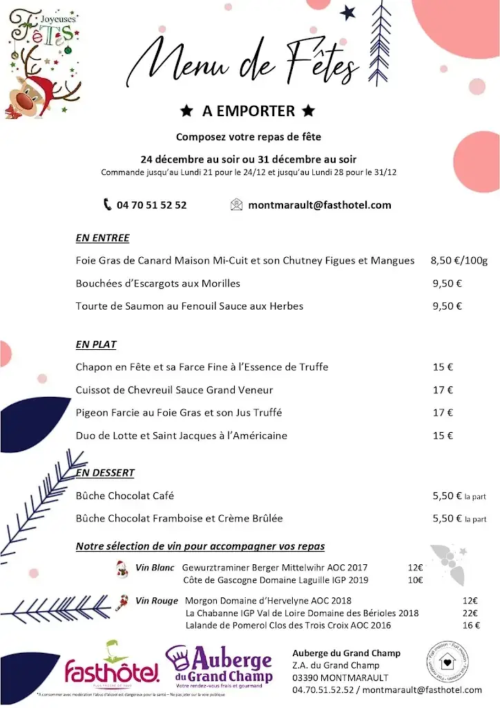 Menu_Auberge du Grand Champ_Montmarault_immagine_1