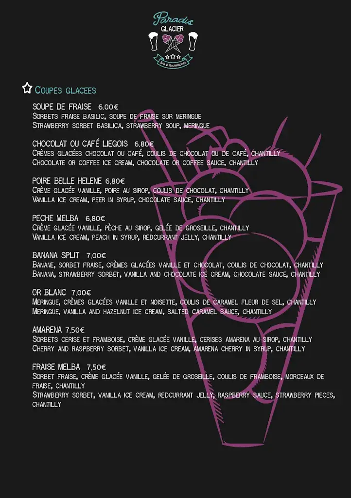 Menu_Le Paradis Glacier⎜Bar & Glacier_Tranche-sur-Mer_image_1