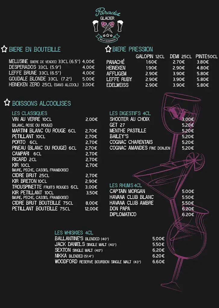 Menu_Le Paradis Glacier⎜Bar & Glacier_Tranche-sur-Mer_image_2