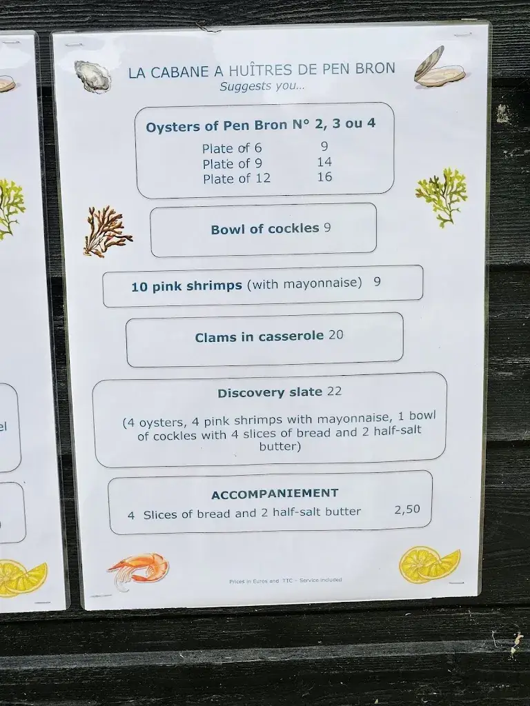 Menu_LA CABANE A HUÎTRES DE PEN BRON _Turballe_image_2