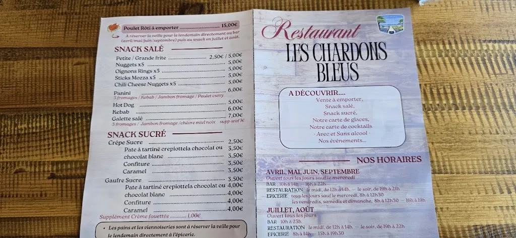Menu_Camping Marvilla Parks - Restaurant Les Chardons Bleus_Turballe_image_1