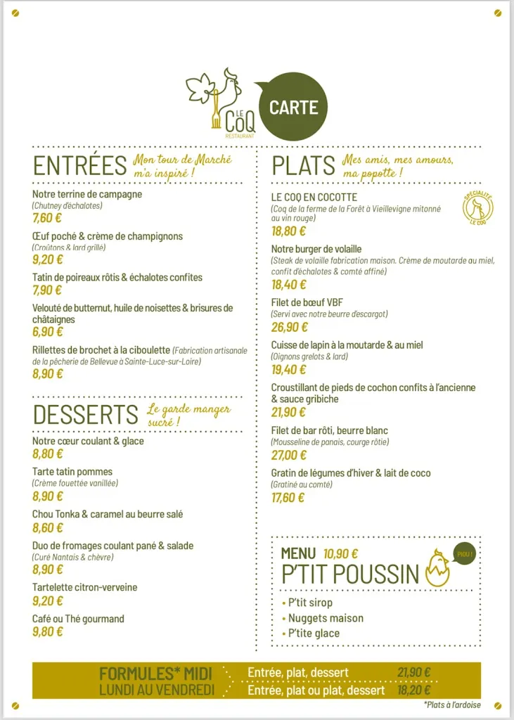 Menu_Le Coq Restaurant_Bignon_image_3