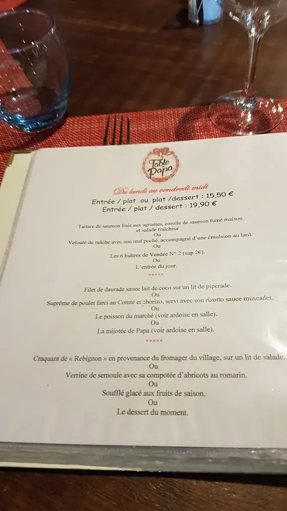 Menu_La Table de Papa_Bignon_image_3