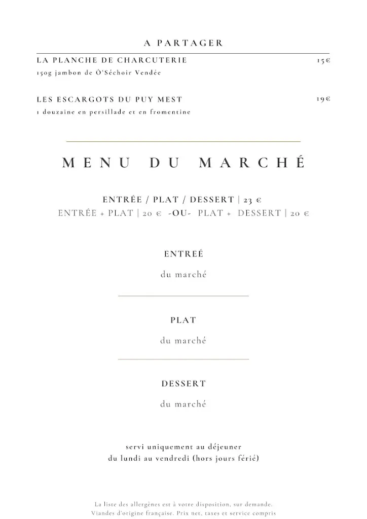 Menu_Hotel Restaurant The 3 Pillars_Boupère_image_2