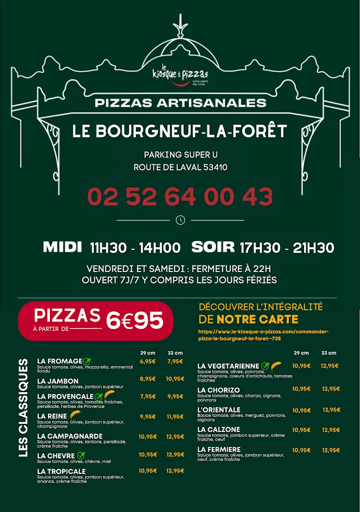 Menu_LE KIOSQUE A PIZZAS LE BOURGNEUF LA FORET_Bourgneuf-la-Forêt_immagine_2