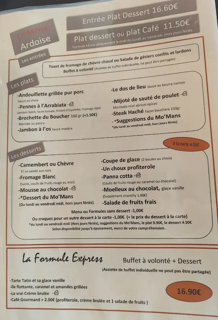Menu_L' ardoise du Mo'Mans_Mans_image_1
