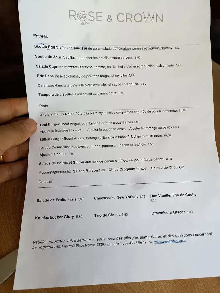 Menu_The Rose & Crown_Lude_immagine_3