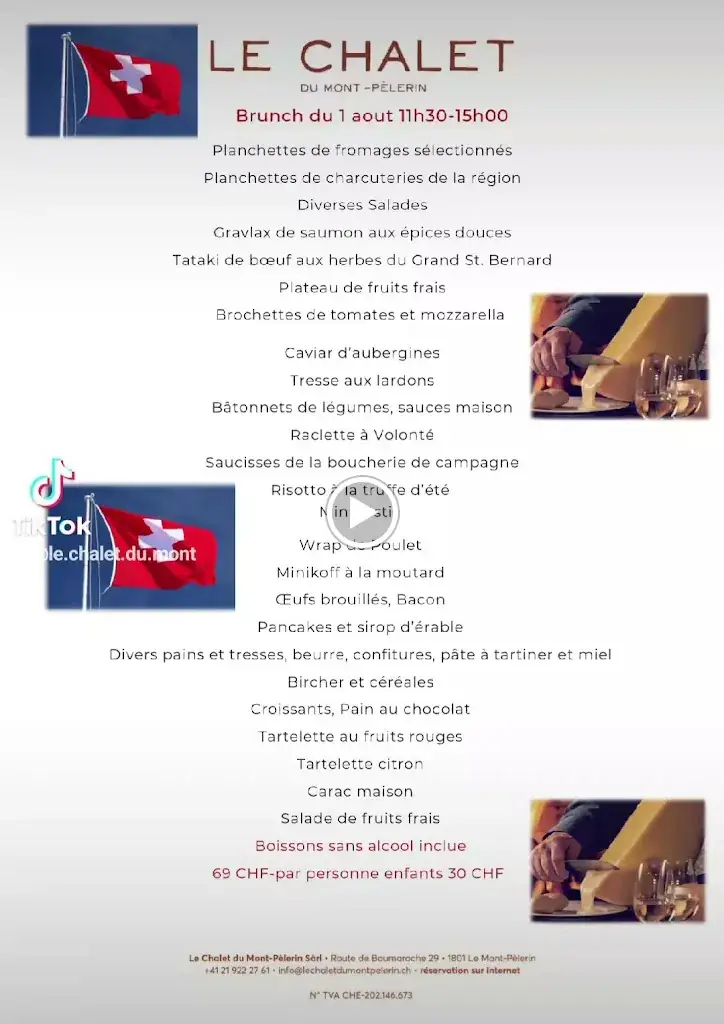 Menu_Restaurant Le Chalet du Mont-Pèlerin_Chardonne_image_2