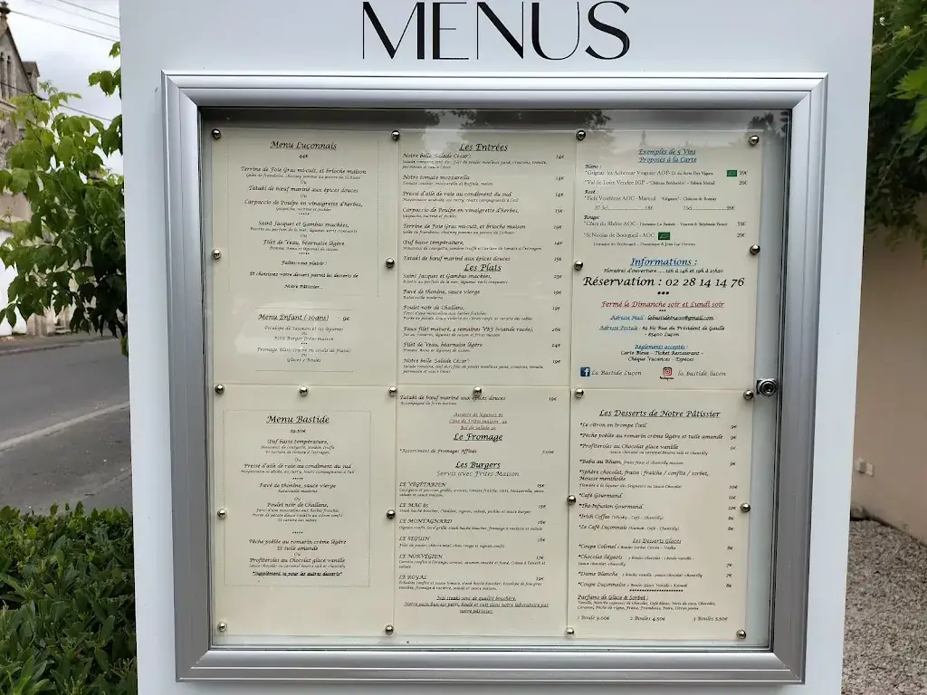 Menu_Restaurant La Bastide_Luçon_image_1
