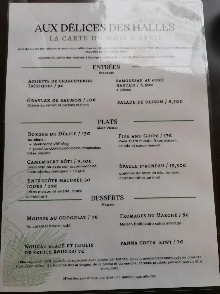 Menu_Aux Délices des Halles_Herbiers_image_1
