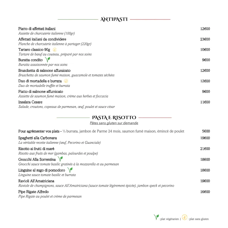 Menu_La Trattoria Restaurant_Herbiers_image_2