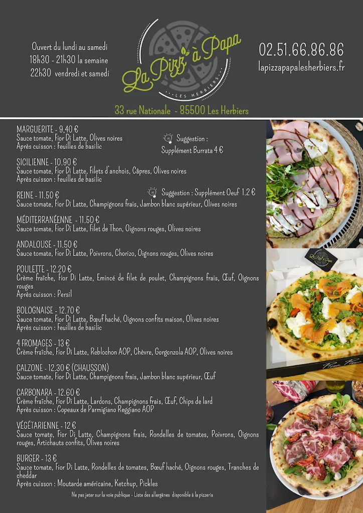 Menu_La Pizz'à Papa - Les Herbiers_Herbiers_immagine_1