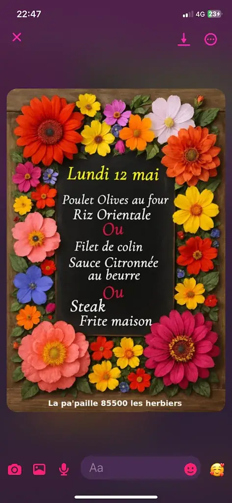 Menu_La Pa'Paille - Restaurant ouvrier - Bar Ambiance - Les Herbiers_Herbiers_image_2
