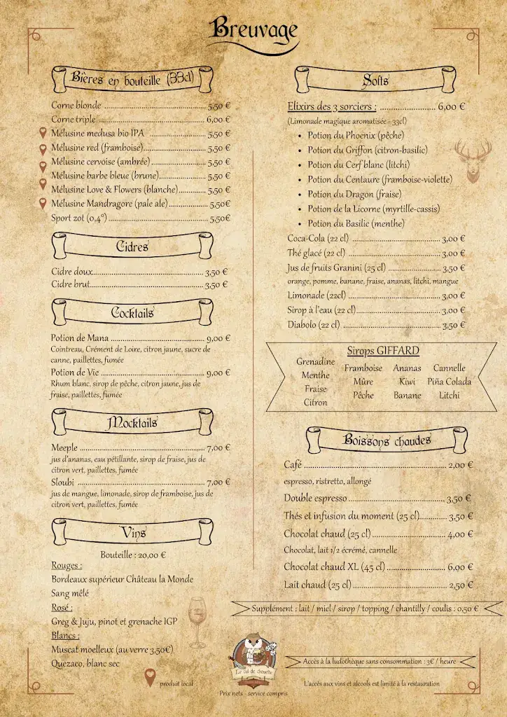Menu_Le cul de chouette - Taverne ludique_Herbiers_image_1