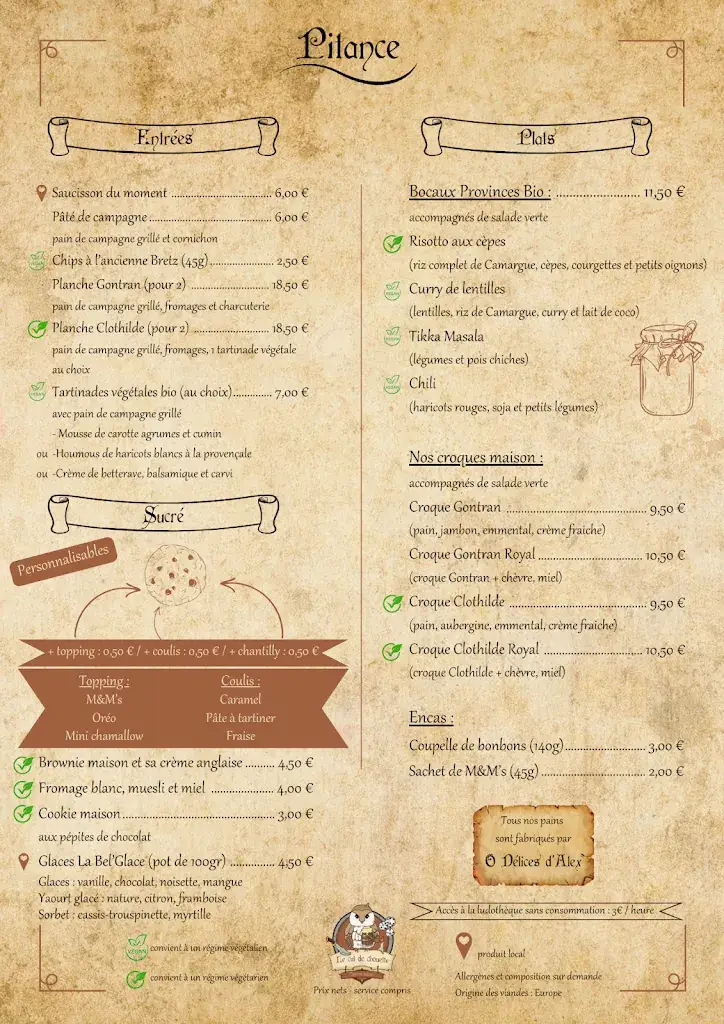 Menu_Le cul de chouette - Taverne ludique_Herbiers_image_2