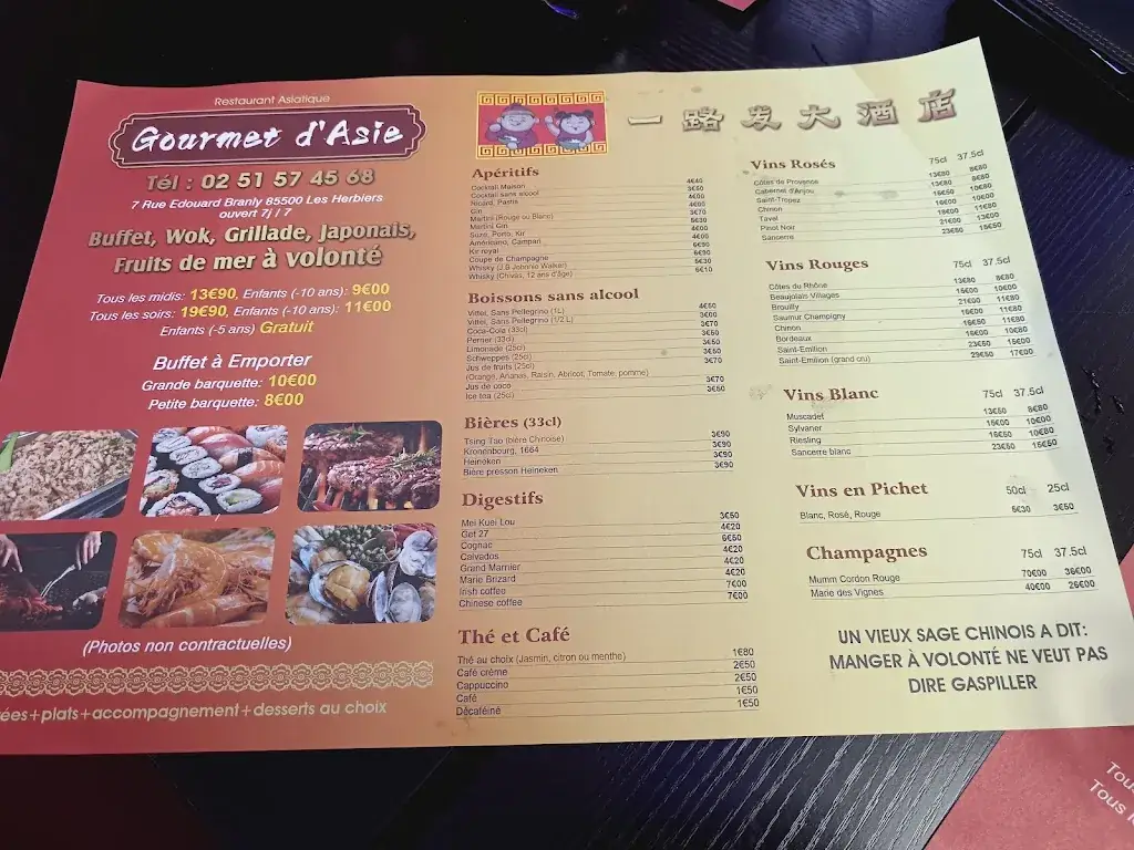 Menu_Gourmet D’Asie, Restaurant Asiatique Les Herbiers_Herbiers_image_1