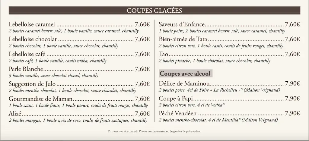 Menu_RESTAURANT LE BEL ENDROIT, LONGEVILLE SUR MER_Longeville-sur-Mer_image_4