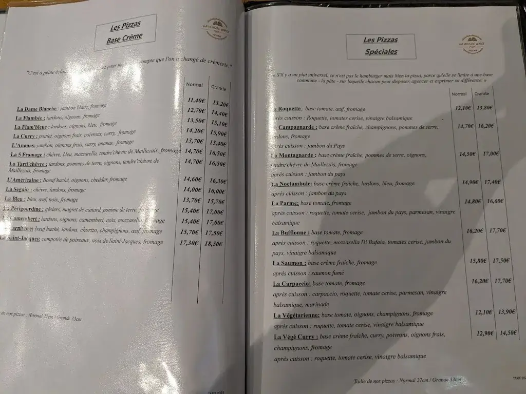Menu_PIZZERIA La Venise Verte_Maillezais_immagine_1