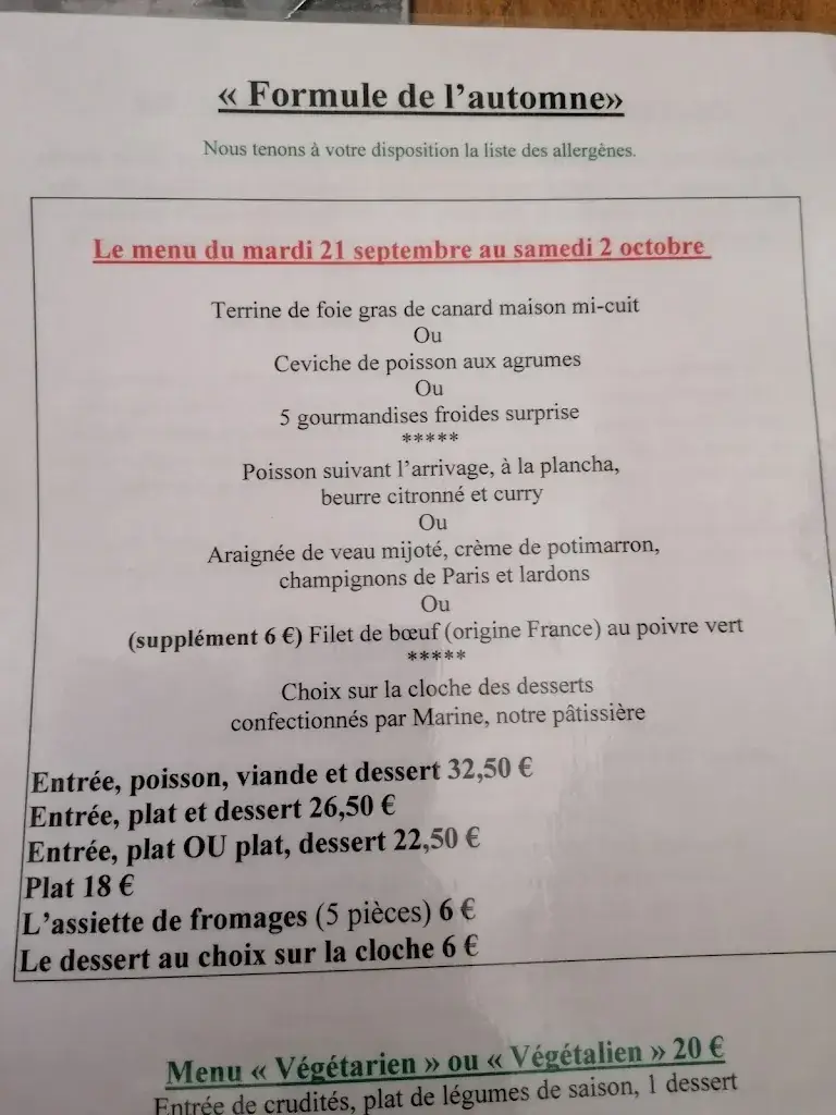 Menu_Auberge La Gaillotière_Château-Thébaud_immagine_2