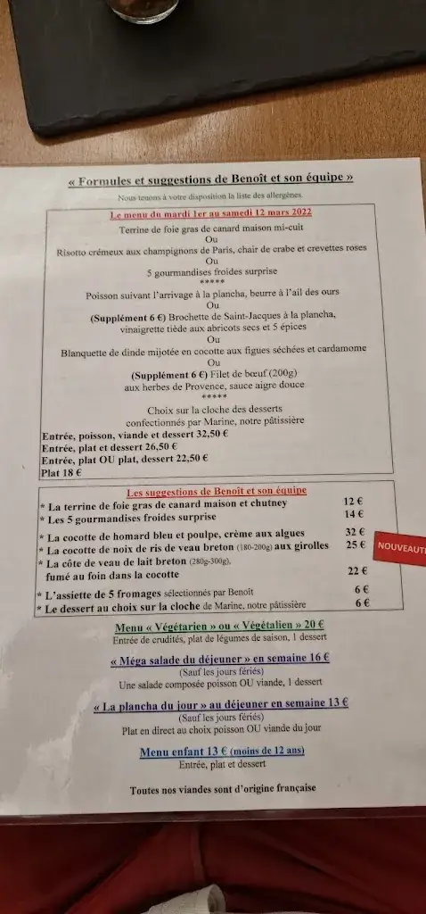 Menu_Auberge La Gaillotière_Château-Thébaud_immagine_4