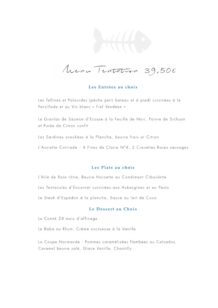 Menu_Restaurant La Cotriade Les Sables d'Olonne_Sables-d'Olonne_image_1