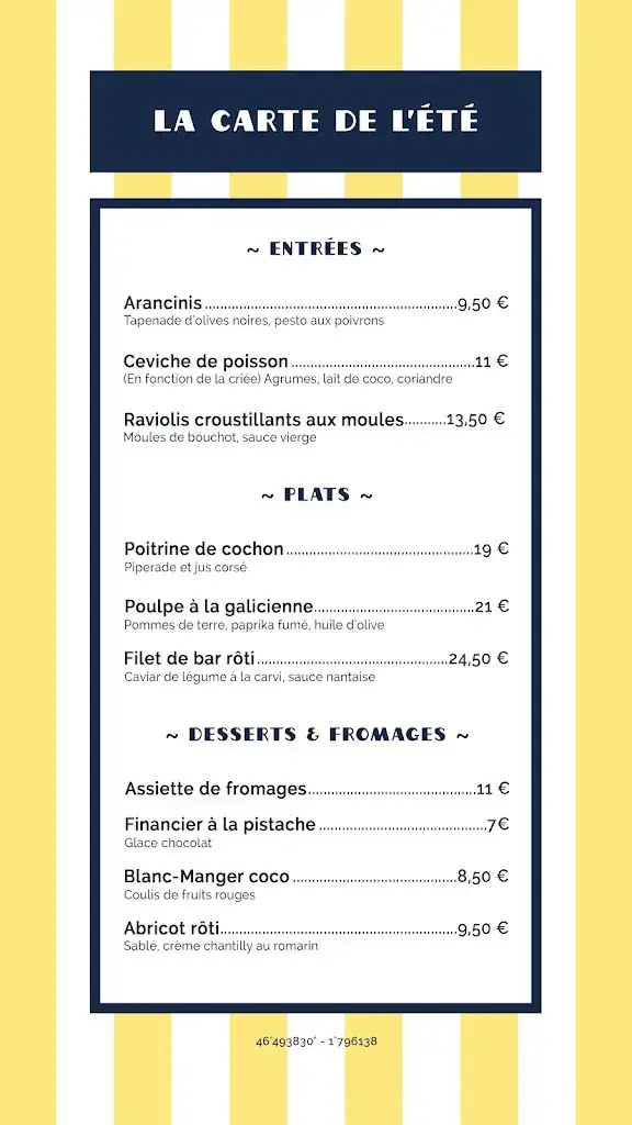 Menu_Restaurant Le Port - La Chaume_Sables-d'Olonne_image_1