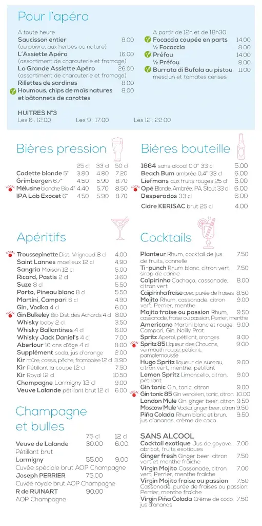 Menu_The Little Bar_Sables-d'Olonne_immagine_1