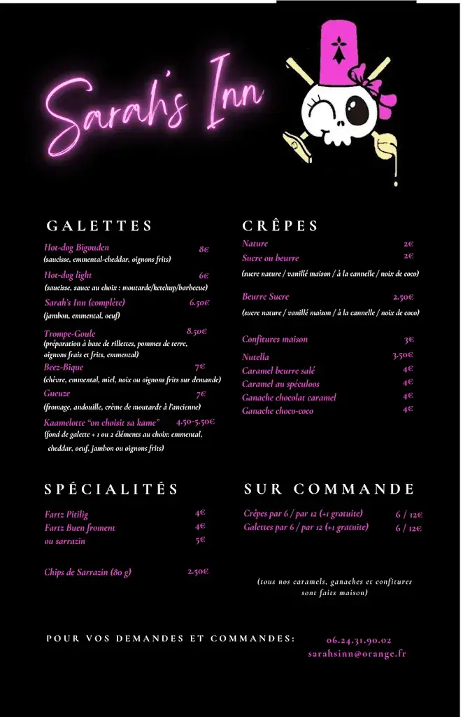 Menu_Sarah’s Inn FoodTruck_Marigné-Laillé_immagine_1