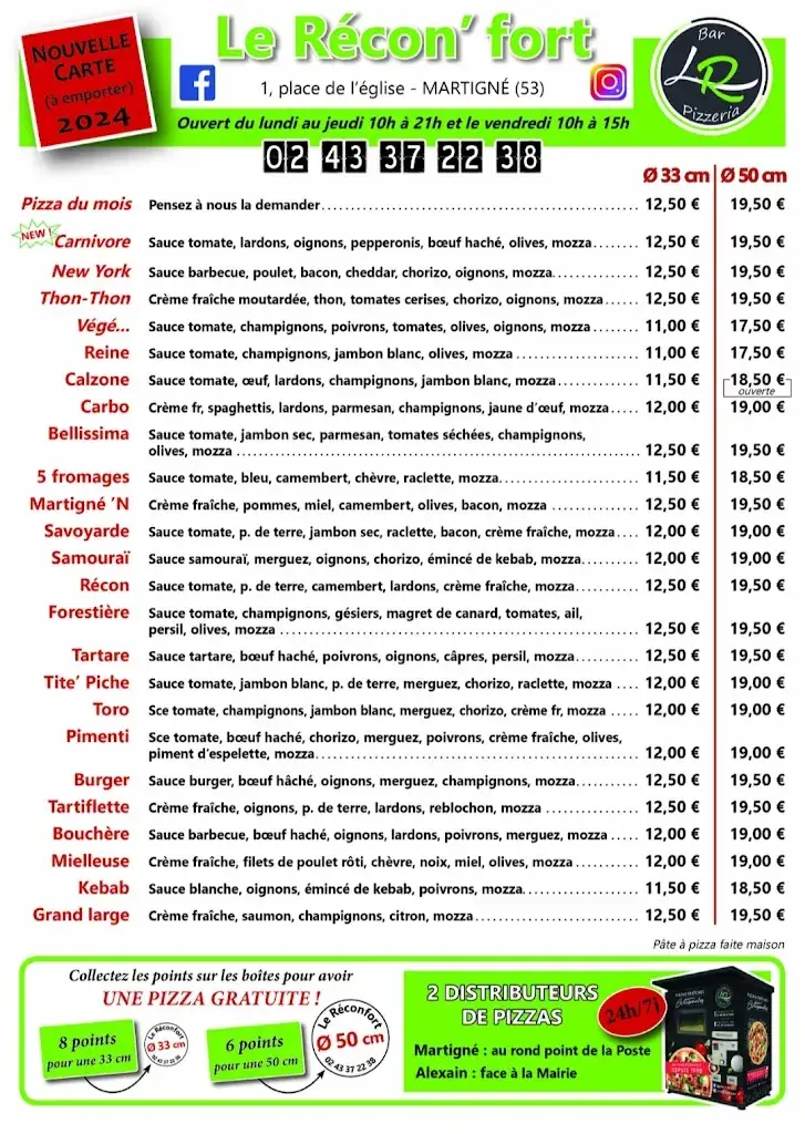 Menu_Le Réconfort distributeurs de pizzas artisanales 24h7j_Martigné-sur-Mayenne_image_1