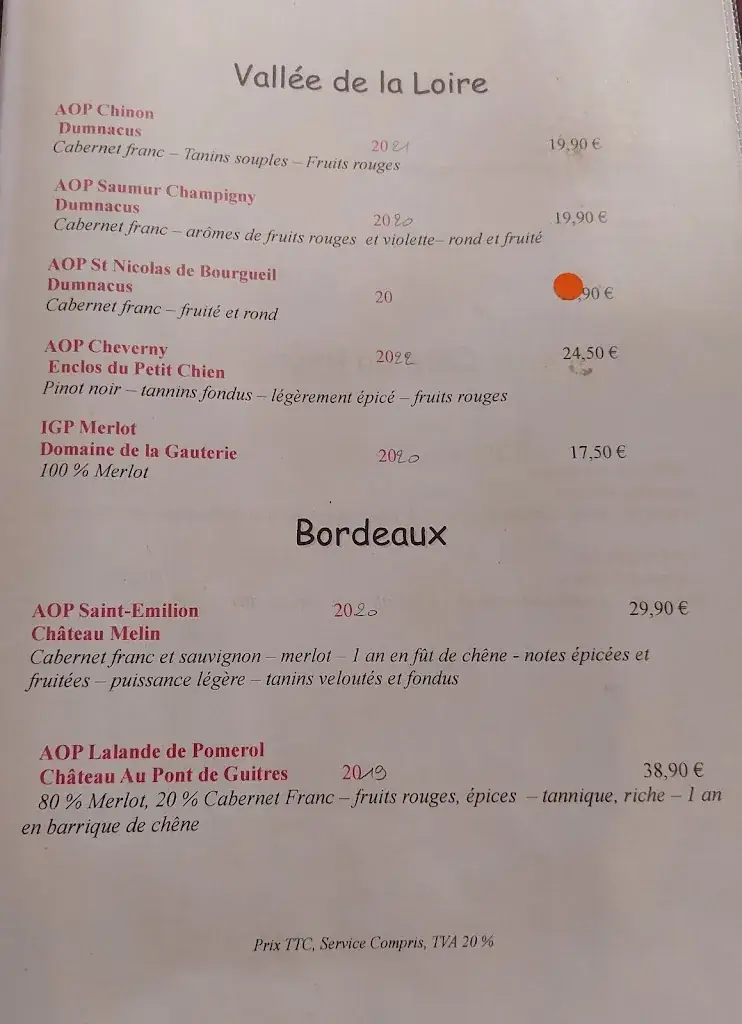 Menu_l'auberge du vigneron_Terranjou_image_1