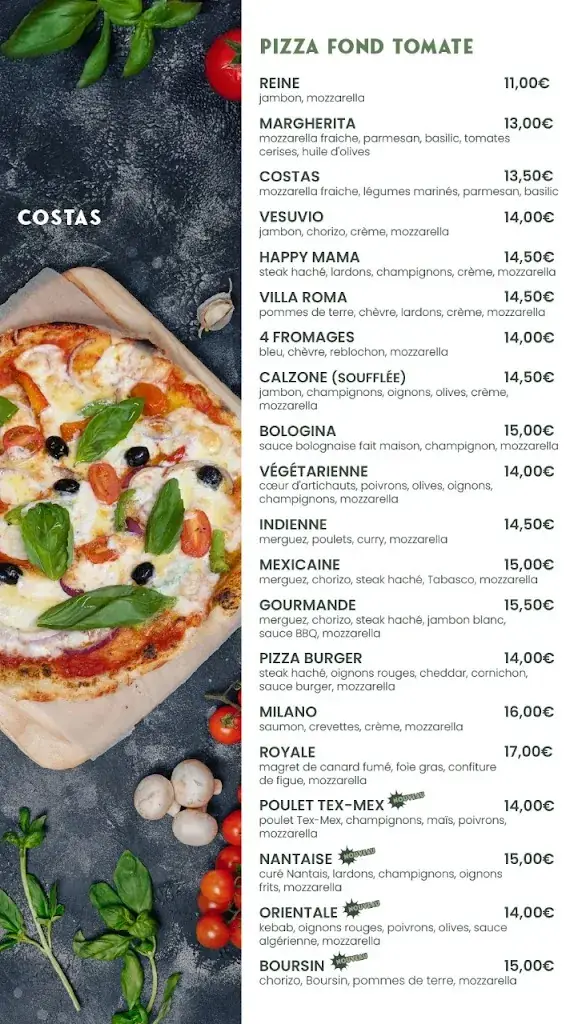 Menu_Costa's pizzeria restaurant_Missillac_image_2