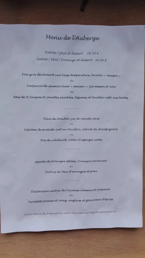 Menu_Restaurant Auberge de l'Isle _Chanverrie_image_3