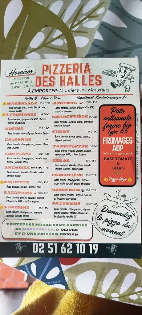 Menu_Pizzeria des Halles_Moutiers-les-Mauxfaits_immagine_2
