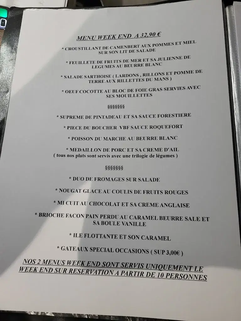 Menu_Restaurant La Chaumière_Neuville-sur-Sarthe_image_1