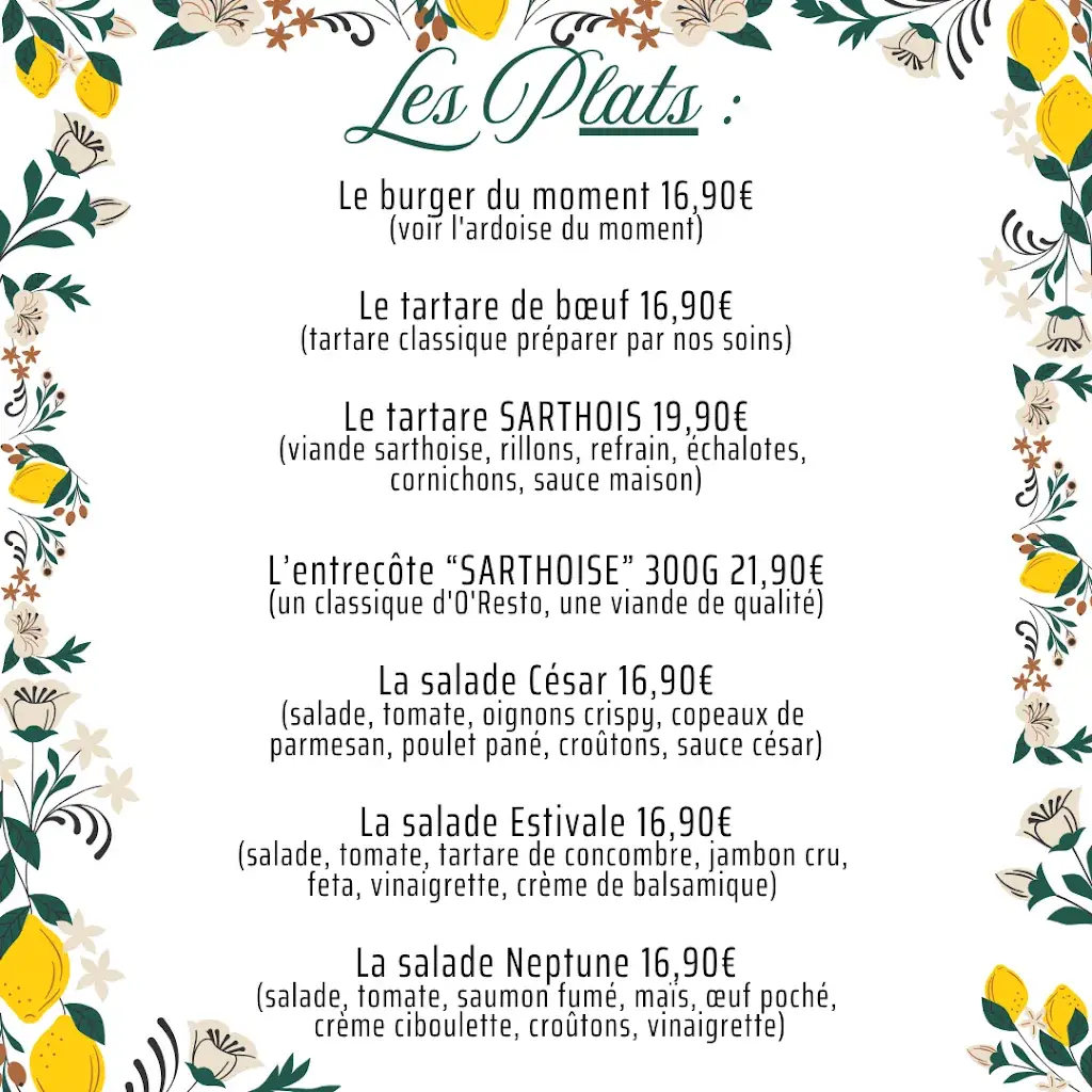 Menu_O'resto Du Golf_Mulsanne_image_1
