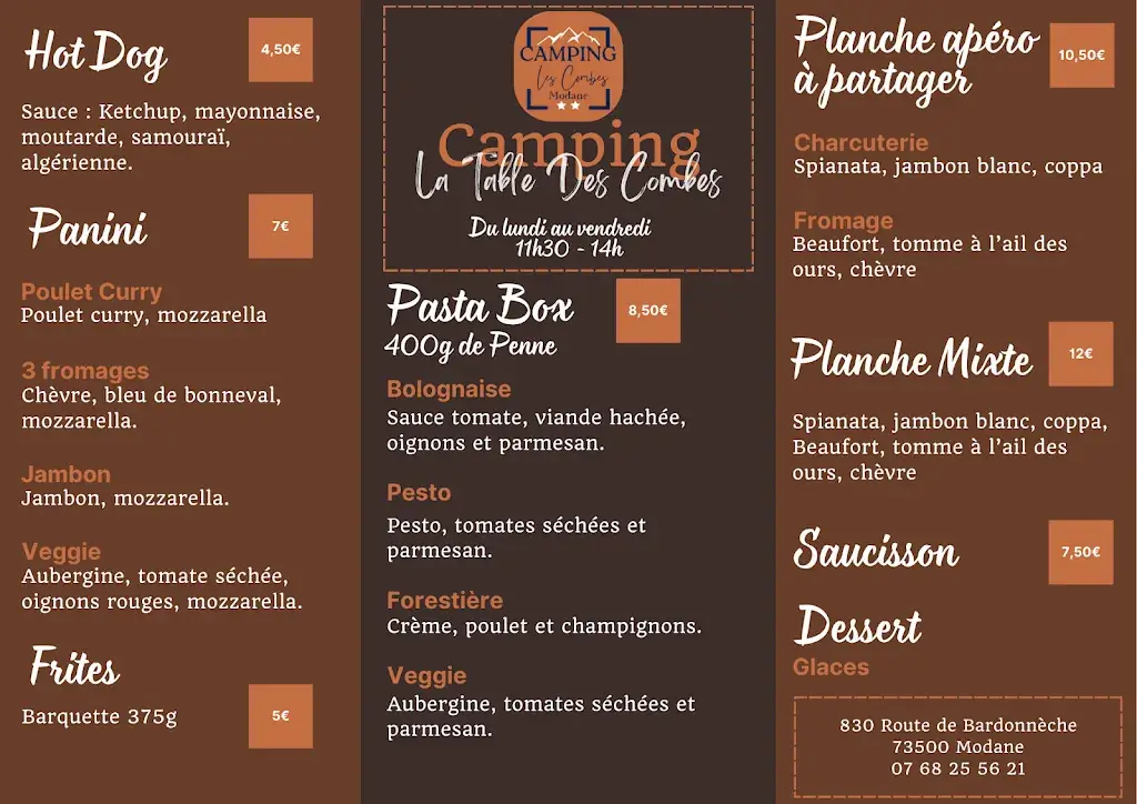 Menu_La Table Des Combes_Modane_image_1