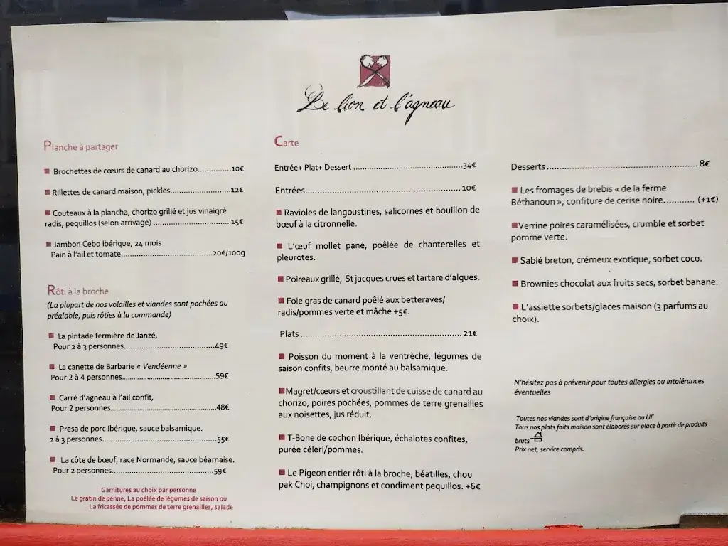 Menu_Le Lion et L'agneau_Nantes_image_3