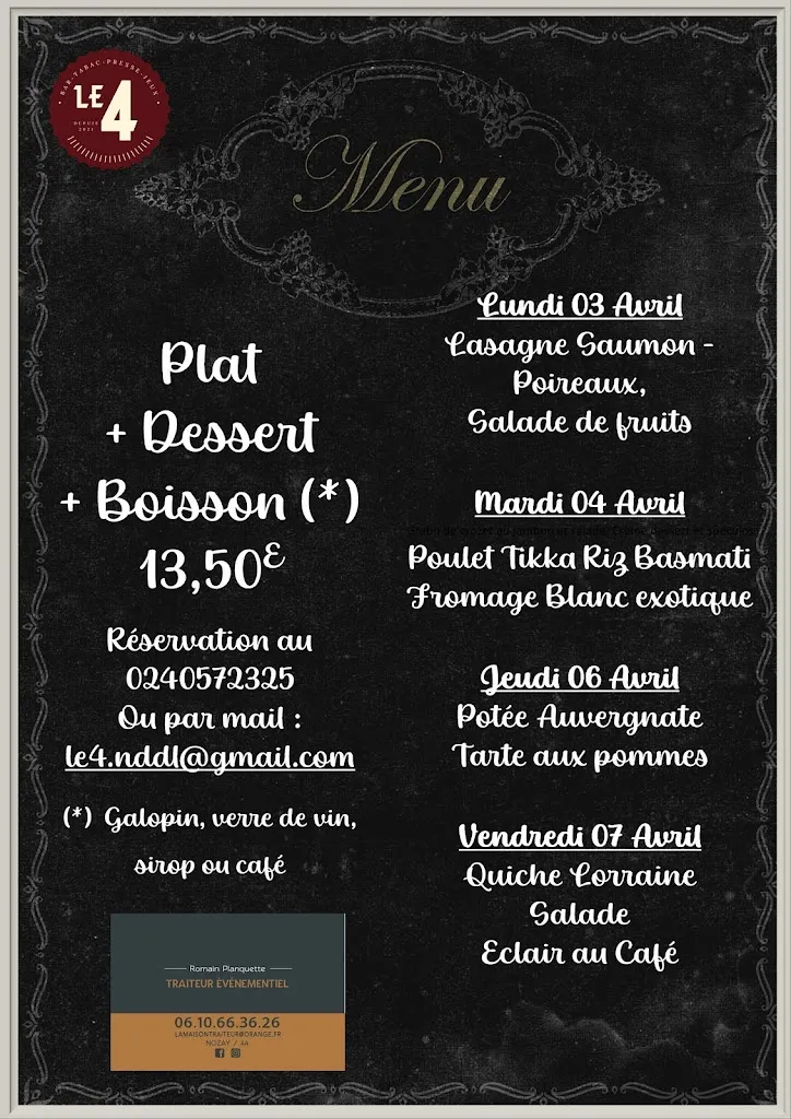 Menu_Le 4 - Bar Tabac_Notre-Dame-des-Landes_immagine_1